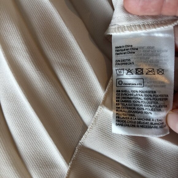 H&M Women’s Pleated Midi Skirt Beige Semi Sheer Size XS Preppy Capsule Neutrals - Picture 13 of 14